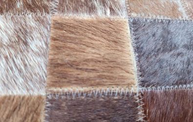 Gorgeous 4 x 8 Turkish Made Genuine Cow Hide Patch Area Rug 