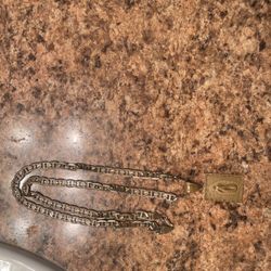 18k Gold Charm With 14k Gold Chain Plated