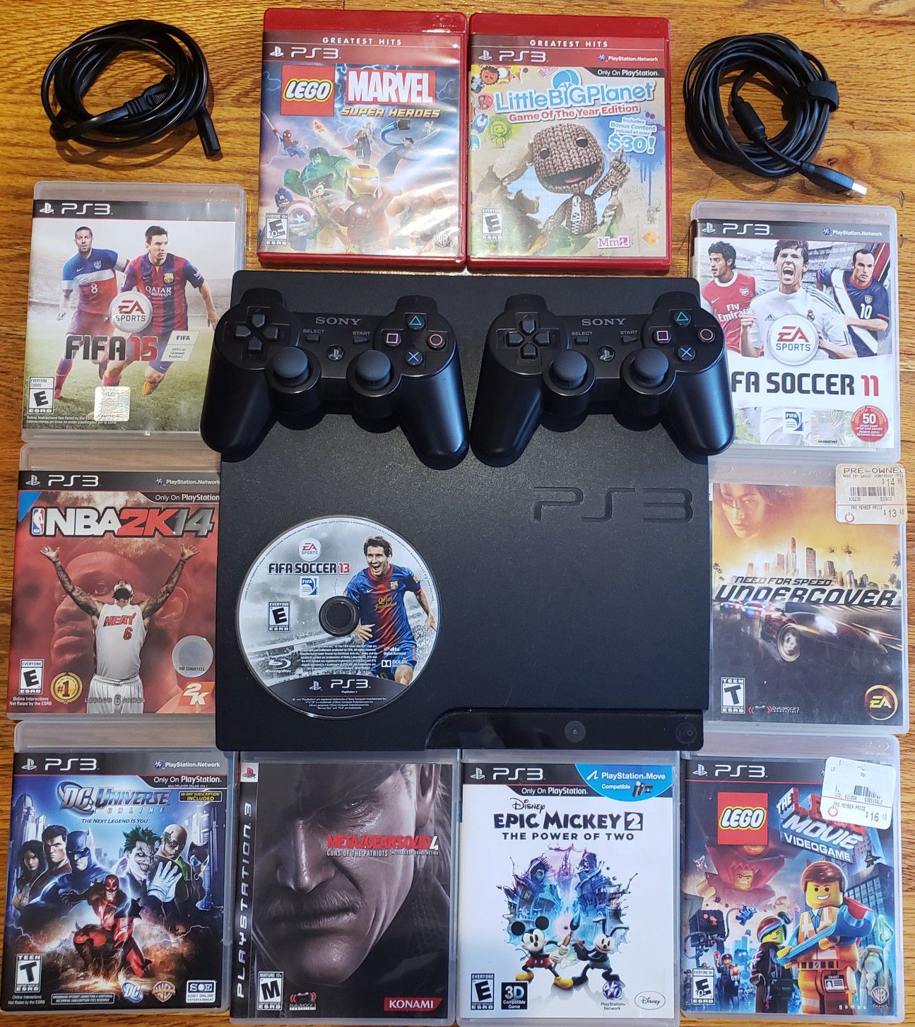Ps3 slim, 320 gb cords included and 11 games