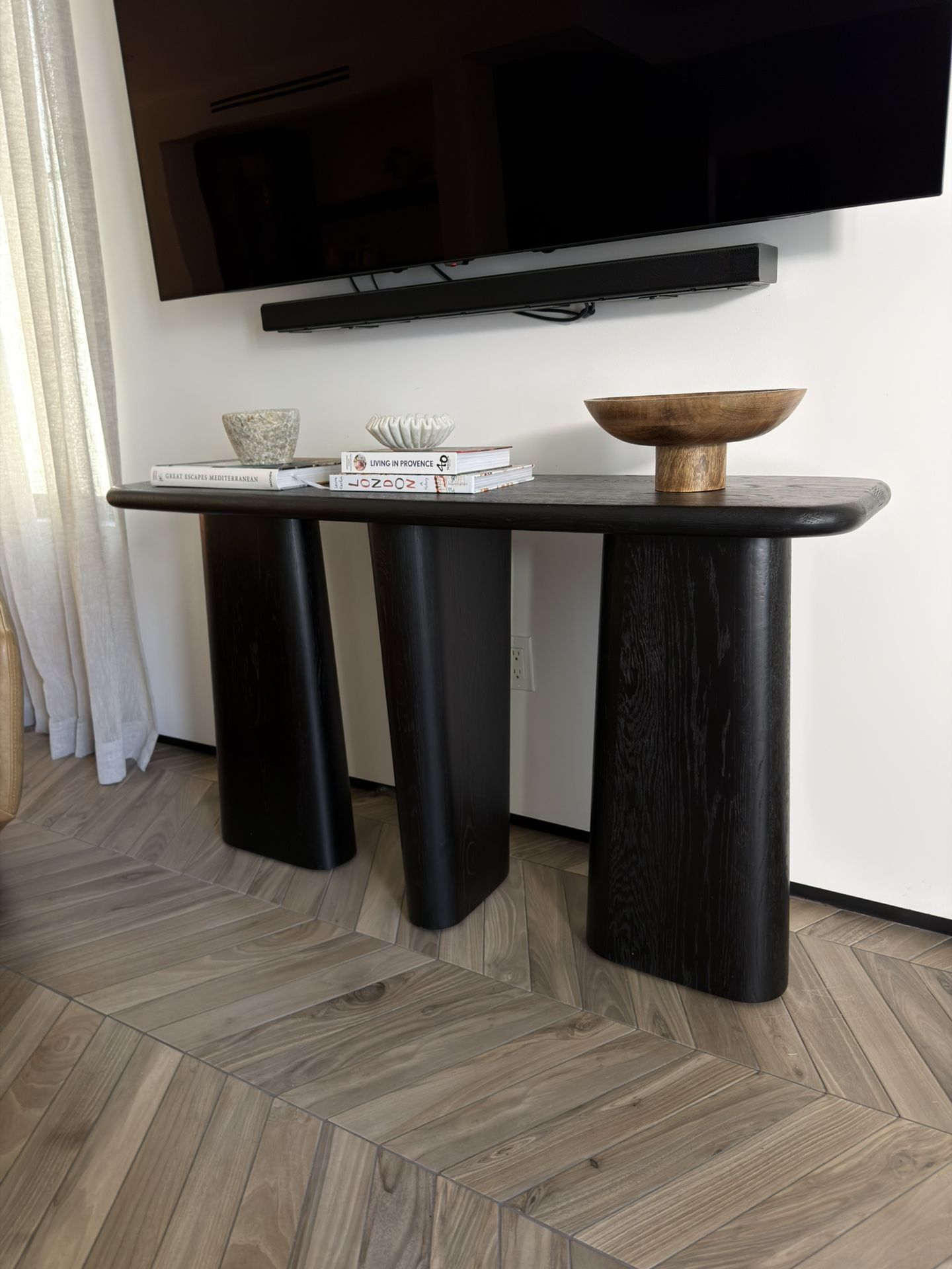 Black Wood Console Table 
