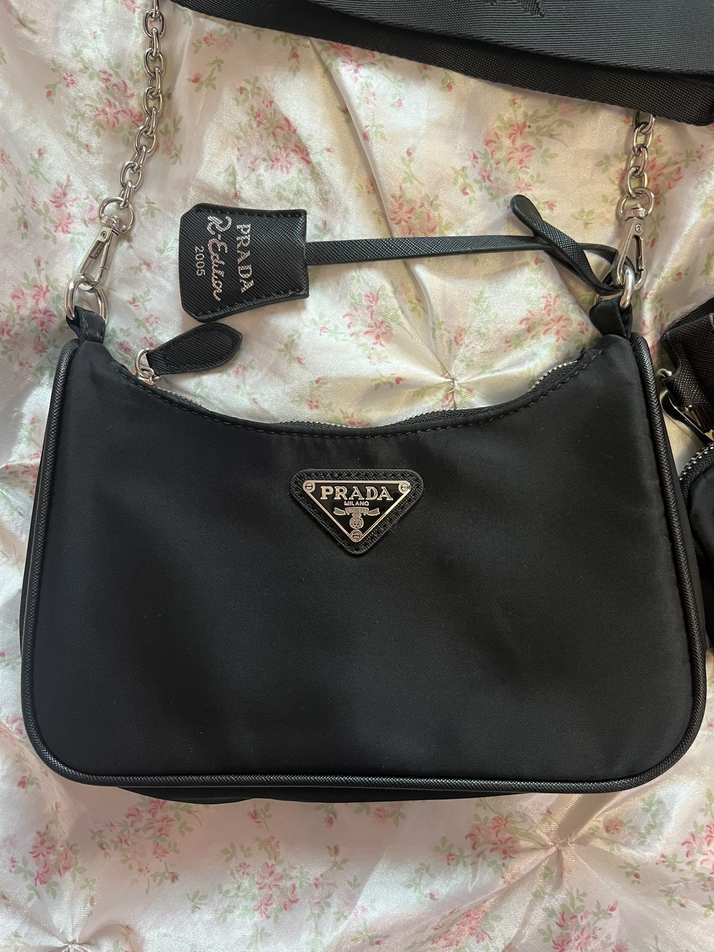 NEW PRADA Black Re-Edition 2005 Re-Nylon Bag