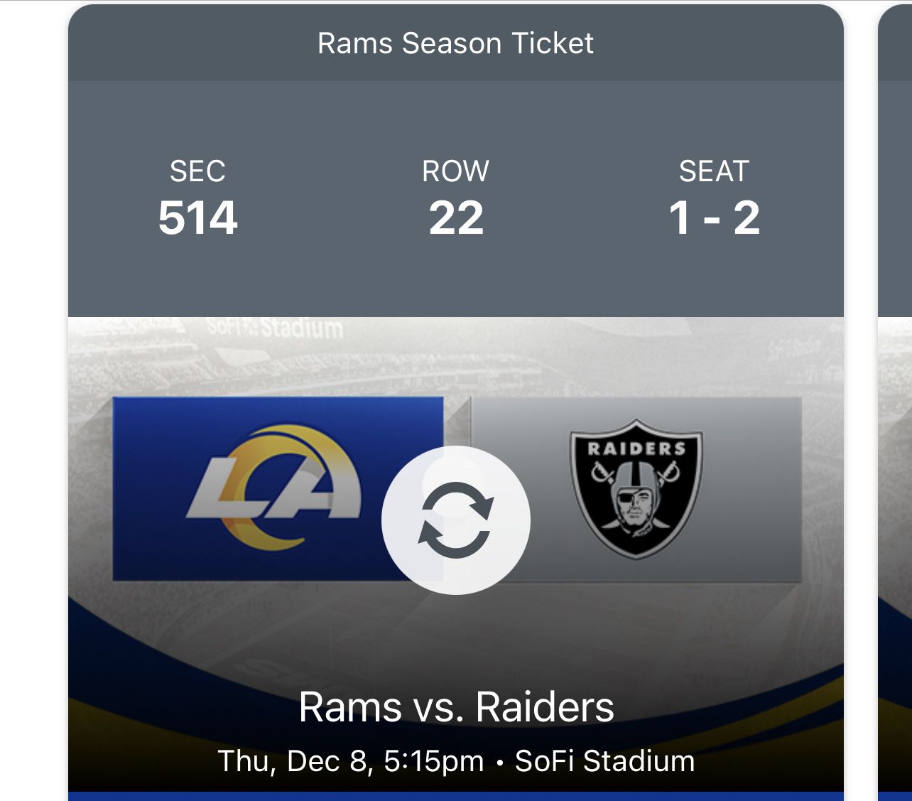 Rams v Raiders Tickets
