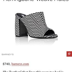 Stella McCartney Herringbone-Weave Mules Shoes 