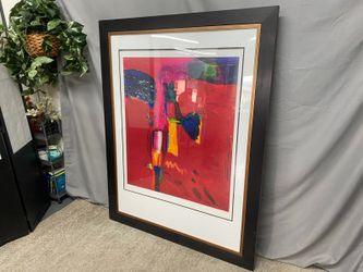 “Semaphore” Large Vibrant Abstract Framed Print by Emily Mason