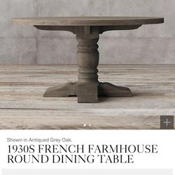 60” Restoration Hardware 60inch Dining Table & Glass 