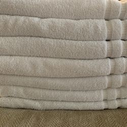 WHITE 100% ORGANIC COTTON BATH TOWEL EACH -