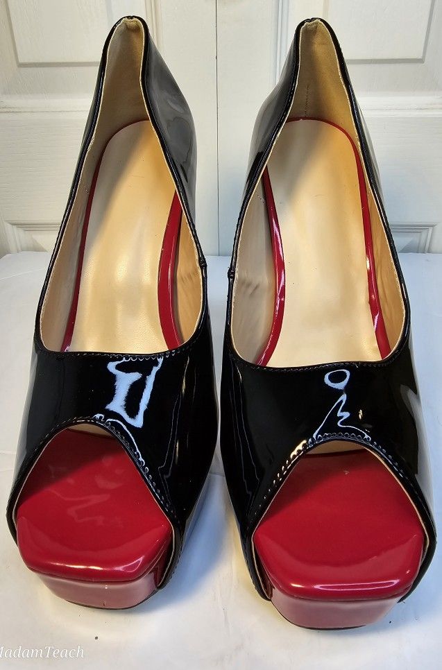Women's Black Slip On Open Toe Shoes