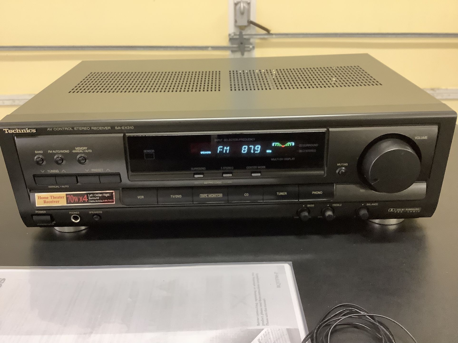 Technics SA-EX310 Audio Receiver With Remote, Manual And FM Antenna