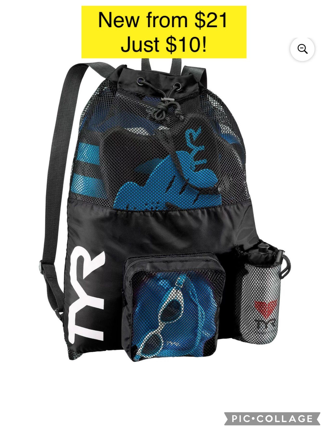 New from $21 only $10! 40L Big Mesh Mummy Backpack, swimming, sports backpack for wet items to dry