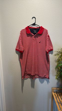 Red And White Stripe Nautica Polo Shirt