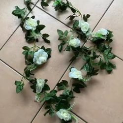 1Pcs 2.2M Artificial White Flower Fake Hanging Fake Vine Plants Leaves Artificials Garland Flowers Wedding Decoration