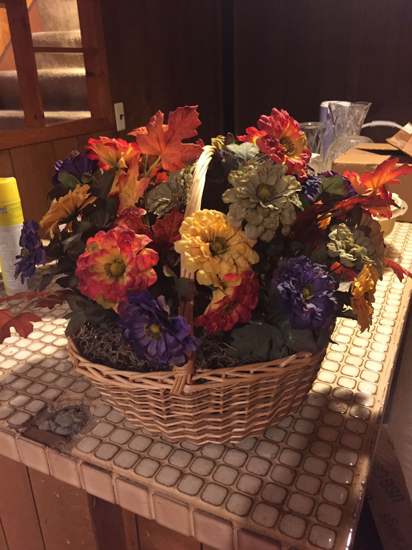 Basket of colorful flowers