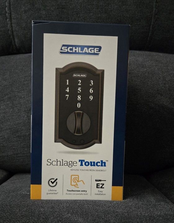 Schlage
Camelot Aged Bronze Electronic Touch Keyless Touchscreen Deadbolt with Thumbturn