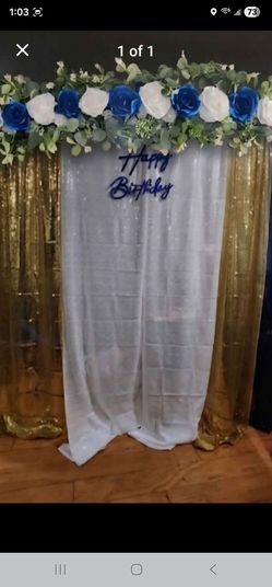 Navy blue and White flower arrangement only for Backdrop,  decoration -
Excellent Condition