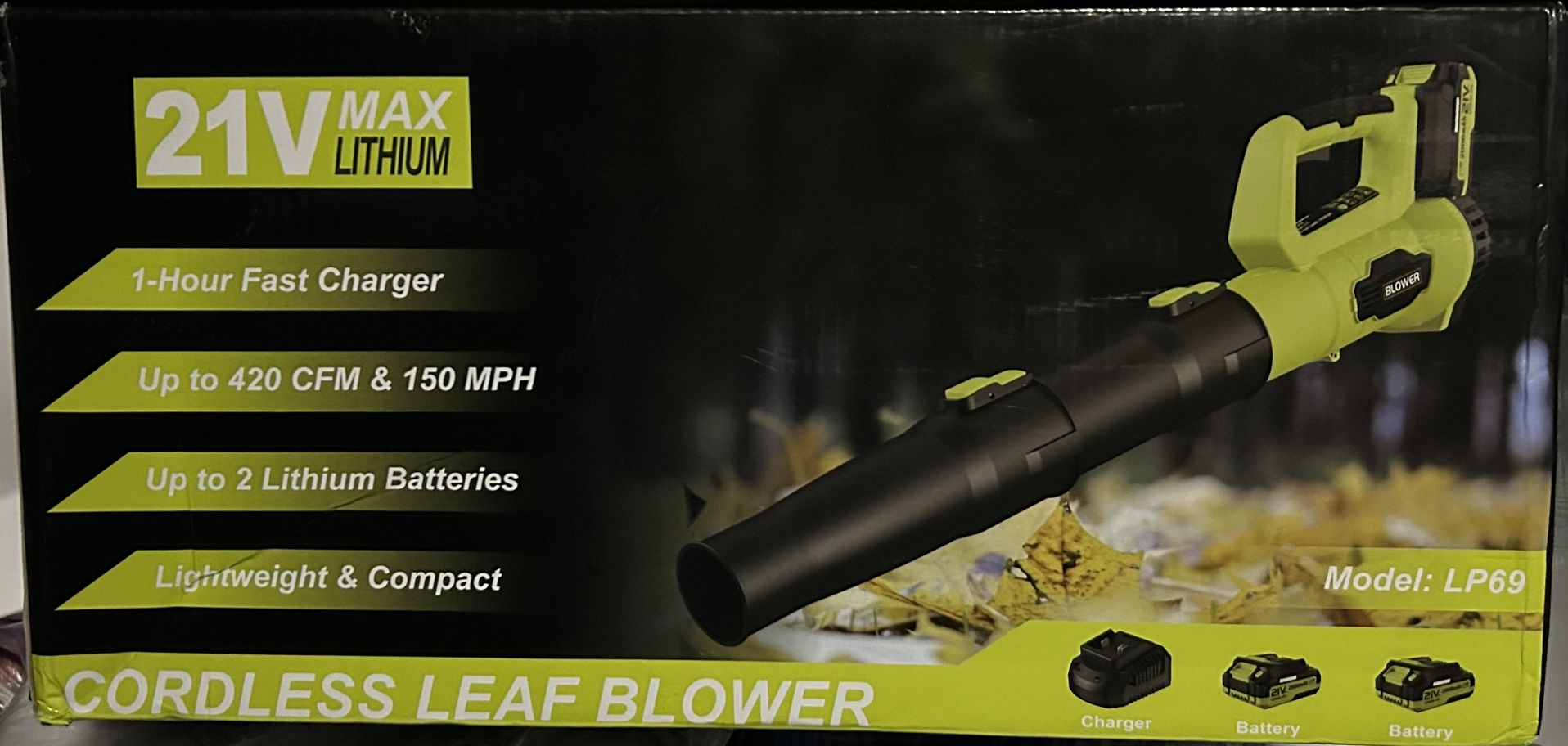 21V Rechargeable Leaf Blower New
