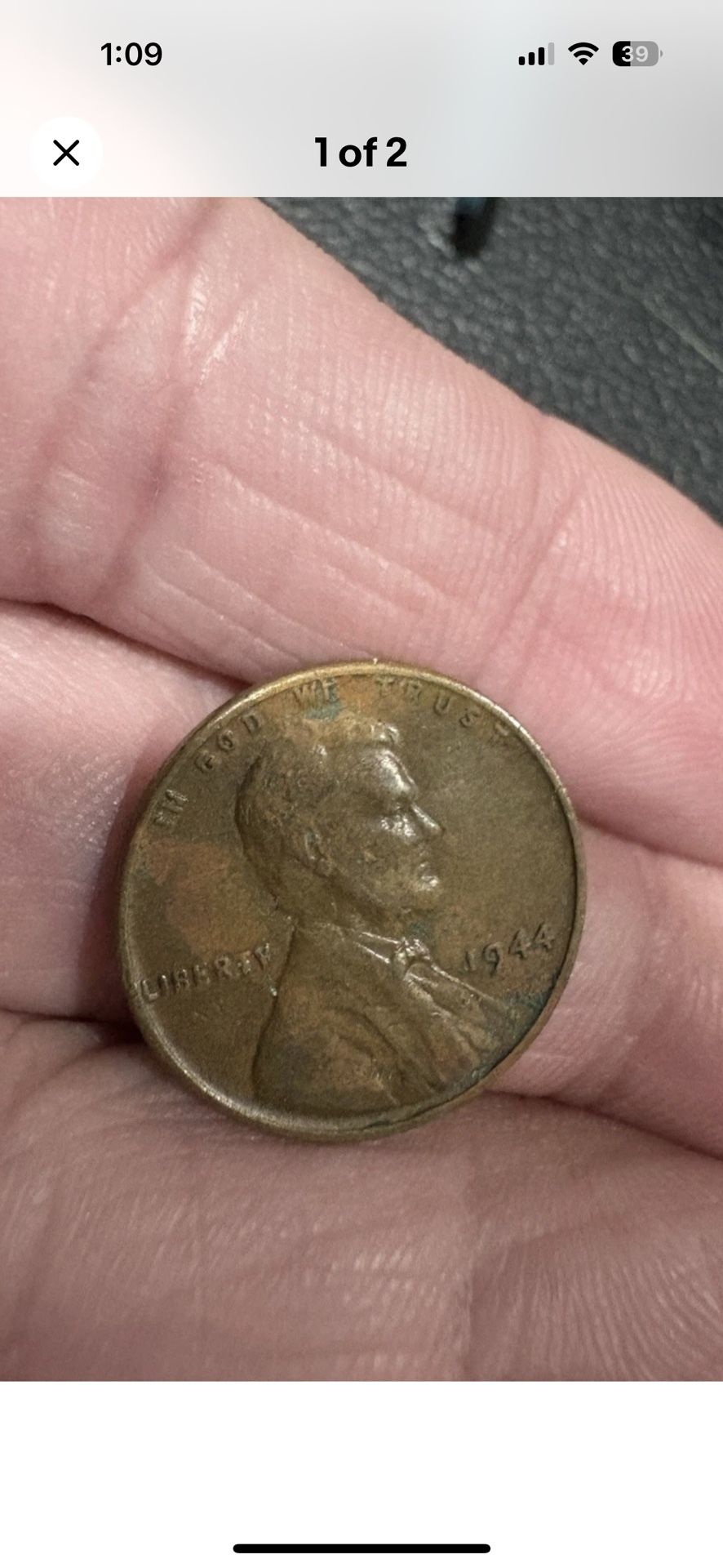 1941 Wheat Penny No Mint Mark