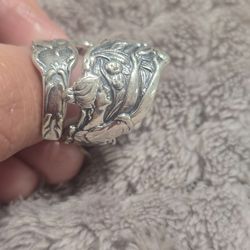 Art Nouveau Silver Spoon Ring