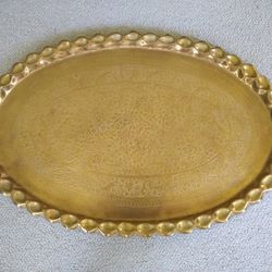 Large Vintage Moroccan Brass Tray