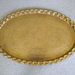 Large Vintage Moroccan Brass Tray