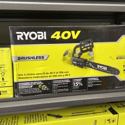 RYOBI 40V Brushless 14 in. Cordless Battery Chainsaw with 4.0 Ah Battery and Charger