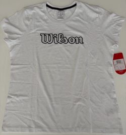 Wilson Women's Script Eco Cotton Tennis T-Shirt - White - Size XL