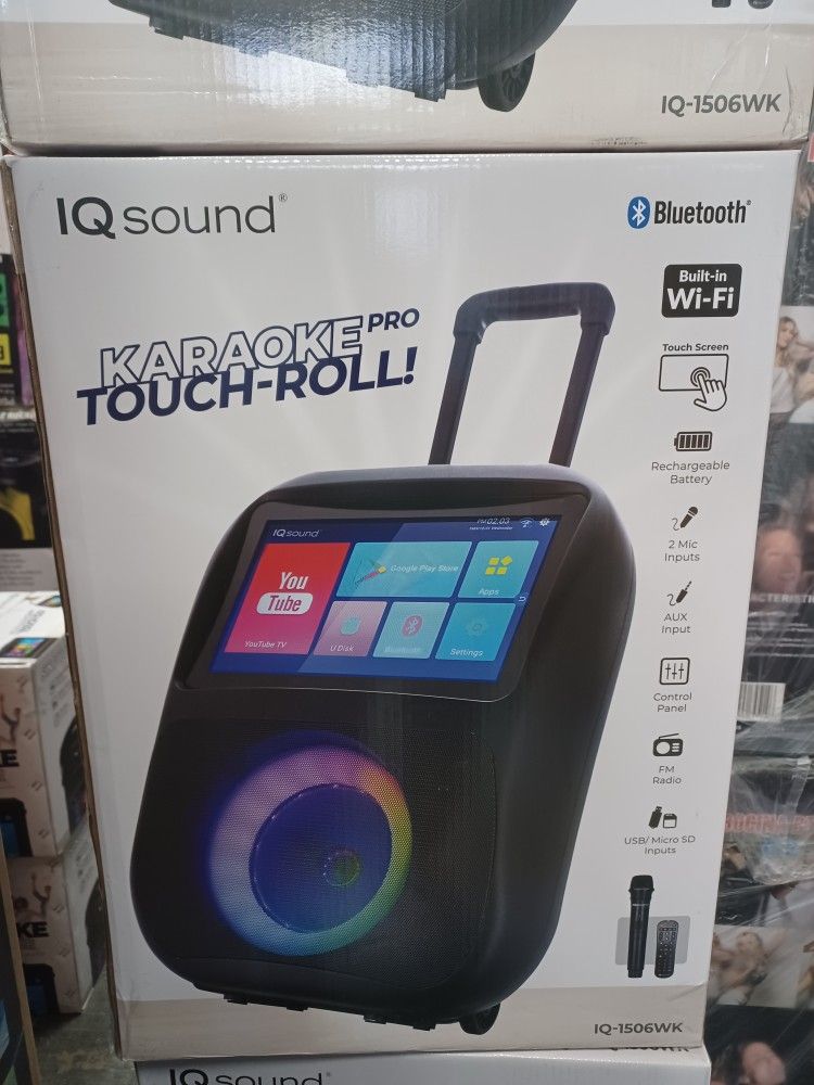 Portable Kareoke Bluetooth Party Speaker With Touch Screen WiFi. Free π€. Brand New