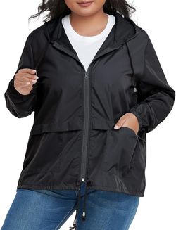 New Women Plus Size Light Rain Coat Jackets Packable Hooded Waterproof  Windbreaker  Women Size 5XL Extra Large  top shirt