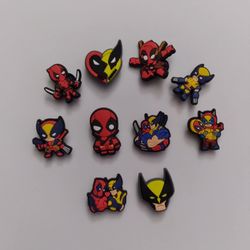 DEADPOOL AND WOLVERINE CROC CHARMS 