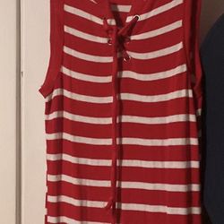 Long Red Stripped Dress Great For Summer And Very Comfortable 