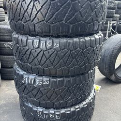 SET OF FOUR LT33x1150r20 NITTO RIDGE GRAPPLER TIRES