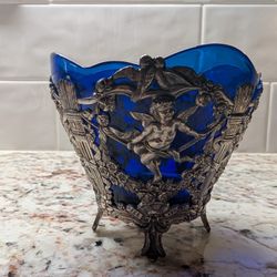 Silver and Cobalt Blue Bowl