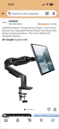 Single monitor mount