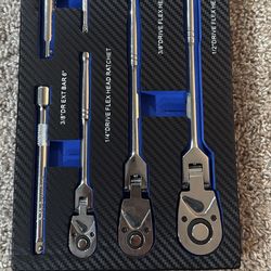 6 Piece Flex Head Ratchet Set 1/2, 3/8, 1/4 Drives