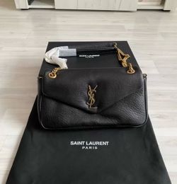 Saint Laurent Niki Medium Black Leather Chain Bag Gold Hardware