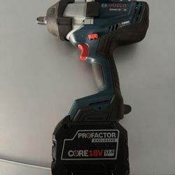 Bosch 4-Amp 18-volt Variable Speed Brushless 1/2-in square Drive Cordless Impact Wrench With 18v 12amp Battery (no charger)