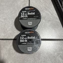 50 ft. 12-Gauge black & Green Solid Copper THHN Wire/50 pies. Alambre THHN de cobre macizo negro y verde