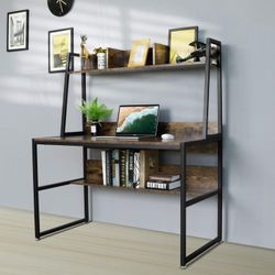 Computer Desk With Hutch and Bookshelf 47”