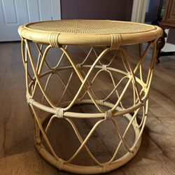 Boho Rattan End Table