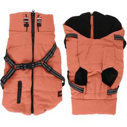  RED Dog Cold Weather Coat Cotton-Padded Jacket with Lead, Small Apparel Clothes