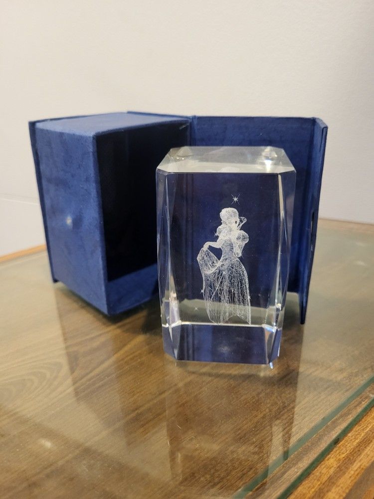 Etched Crystal Glass Paper weight