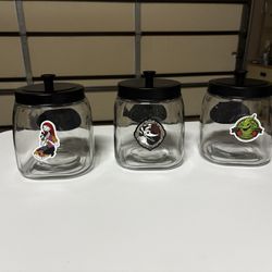 3 Large Glass Canister Organizers 
