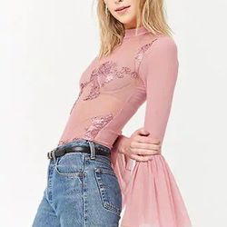 Sheer Mesh Floral Bodysuit