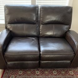 Electric Leather Loveseat Recliner