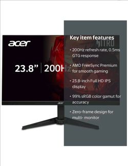 NEW Acer Nitro 23.8” 200Hz IPS Gaming Monitor – 2 Available