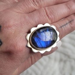 Laboradite Sterling Silver Ring