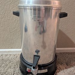 30-Cup Silver Commercial Aluminum Coffee Urn Auto Temp Control with Quick Brew