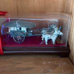 Vintage Chinese Bronze Chariot Of Emperor 