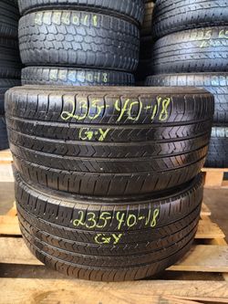 235 40R 18 USED TIRES GOOD YEAR EAGLE SPORT 2354018 USED TIRES (PAIR) MOUNT BALANCE INCLUDED