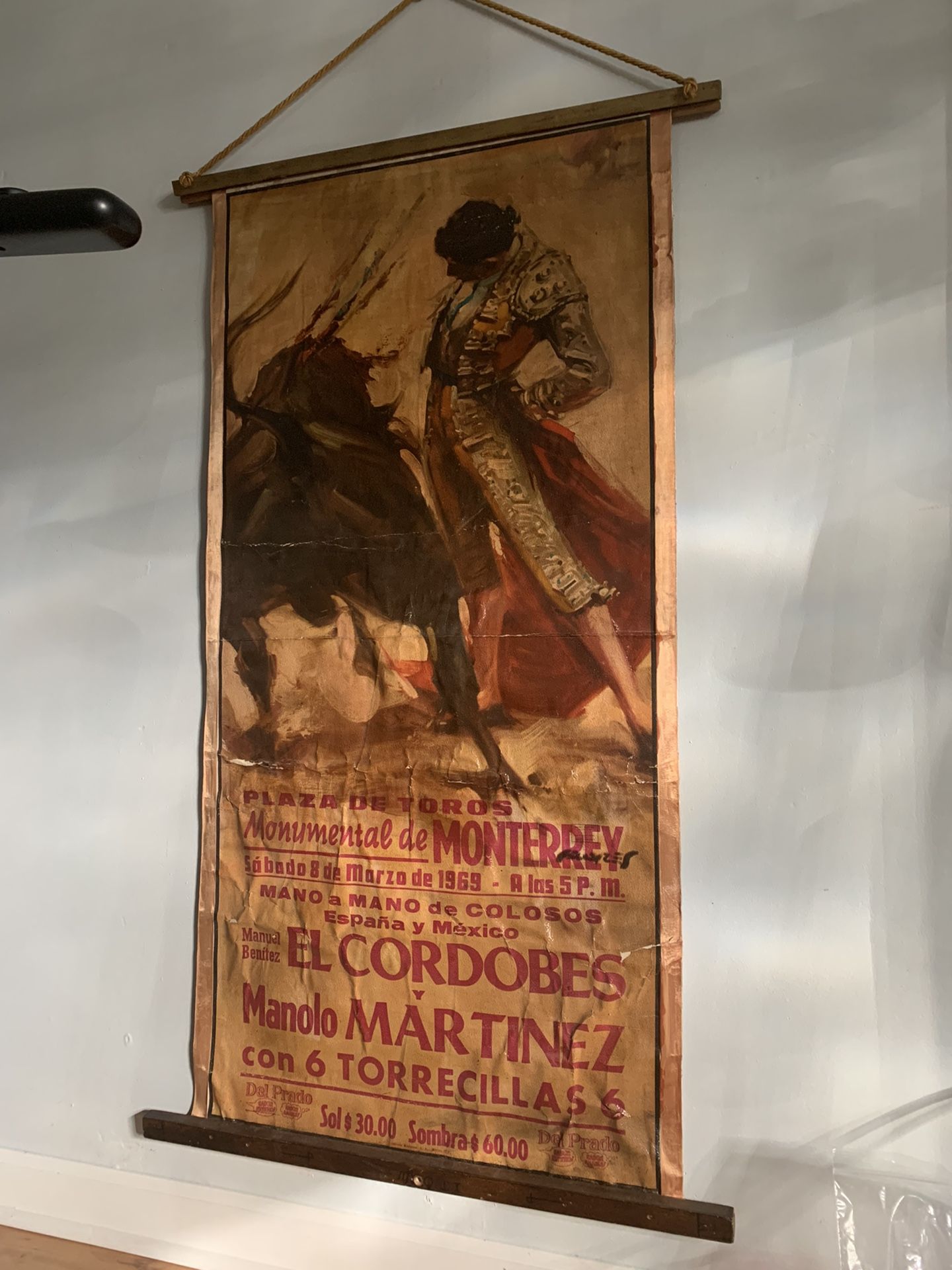 Mexican Bull Fight Sign Manolo Martinez