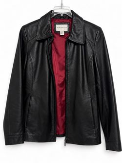 Worthington Black Leather Zip-Up Jacket
